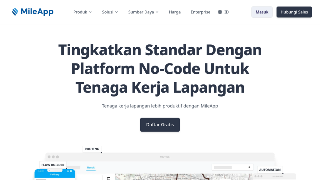 landing page mileapp